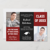 カスタムな学校はクラスのアスリートの卒業を着色します 招待状 (正面)