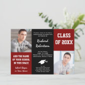 カスタムな学校はクラスのアスリートの卒業を着色します 招待状 (スタンド正面)