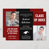 カスタムな学校はクラスのアスリートの卒業を着色します 招待状 (正面/裏面)