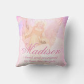 カスタムな守り神は名前を加えます クッション (裏面)