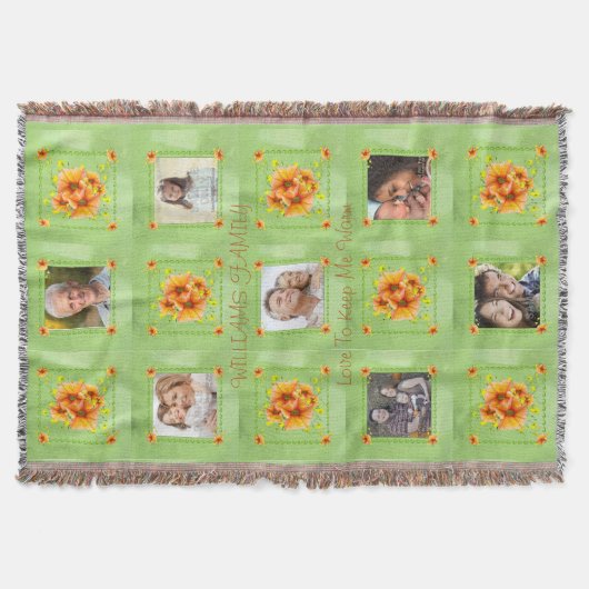 カスタムな家族の杏子のPosies愛庭 スローブランケット (正面)