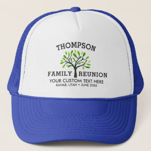 カスタムな家族会の帽子、木の一流の位置の日付 キャップ