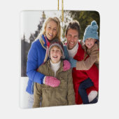 カスタムな家族写真のクリスマスの休日 セラミックオーナメント (右)