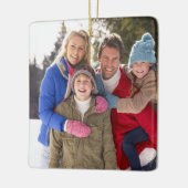 カスタムな家族写真のクリスマスの休日 セラミックオーナメント (左)