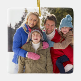 カスタムな家族写真のクリスマスの休日 セラミックオーナメント