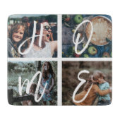 カスタムな家族写真のコラージュの記念品の家 カッティングボード (正面)