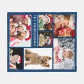 カスタムな家族写真のコラージュ フリースブランケット (正面(横))