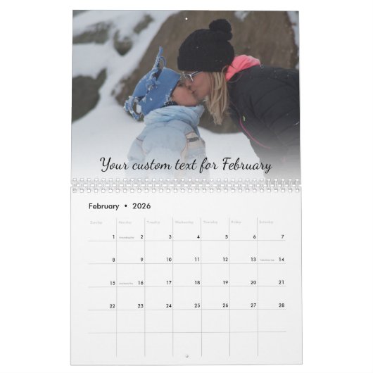 カスタムな家族写真はあなた自身の2017カレンダーを作ります カレンダー (2月 2026)