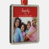 カスタムな家族写真 メタルオーナメント (右)