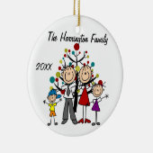 カスタムな家族親、女の子および男の子のオーナメント セラミックオーナメント (右)