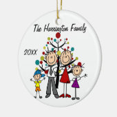 カスタムな家族親、女の子および男の子のオーナメント セラミックオーナメント (左)