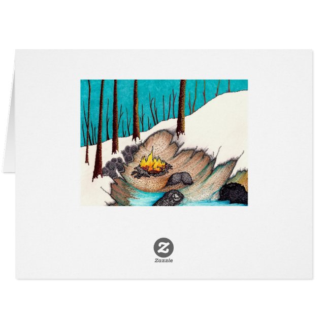 カスタムな小型の平底船のクリスマスカード (裏面横)