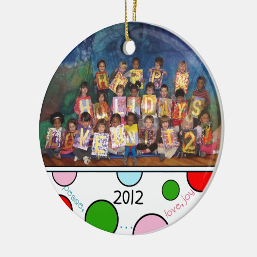 カスタムな就学前の休日のオーナメント2 セラミックオーナメント (左)