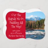 カスタムな川のランナーの写真のクリスマスカード 招待状 (正面/裏面)