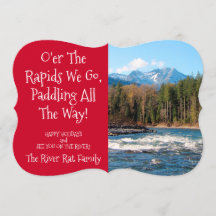 カスタムな川のランナーの写真のクリスマスカード