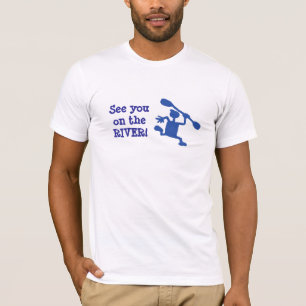 カスタムな川の風変りなカヤックのTシャツ Tシャツ