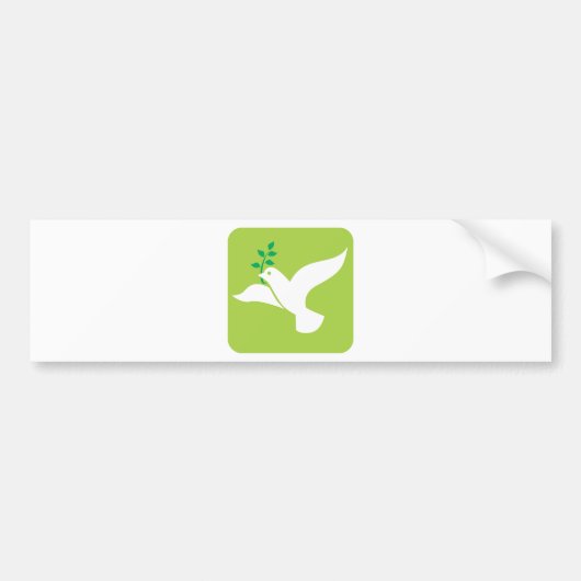 カスタムな平和はオリーブ色のロゴと潜りました バンパーステッカー (正面)