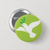 カスタムな平和はオリーブ色のロゴと潜りました 缶バッジ (正面&裏面)