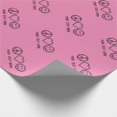 カスタムな平和愛幸福のピンクピクセル芸術の休日 ラッピングペーパー (角)