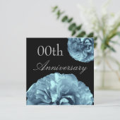 カスタムな年記念日の招待状のターコイズは上がりました 招待状 (スタンド正面)