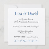 カスタムな年記念日の招待状のターコイズは上がりました 招待状 (裏面)