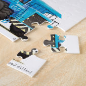 カスタムな年齢および名前の子供の建築のトラック ジグソーパズル (側面)