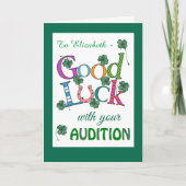 カスタムな幸運の聴覚の4葉のクローバー カード (正面)