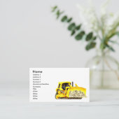 カスタムな建築のブルドーザーの名刺 名刺 (スタンド正面)