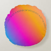 カスタムな引用の虹の円形の装飾用クッション ラウンドクッション (正面)