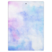 カスタムな引用文の青い及びピンクの水彩画のブレンド クリップボード (裏面)