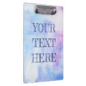 カスタムな引用文の青い及びピンクの水彩画のブレンド クリップボード (右)