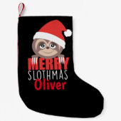 カスタムな怠惰のSlothmasのクリスマスのクリスマスのストッキング スモールクリスマスストッキング (正面)