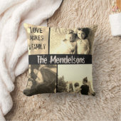 カスタムな愛は家族写真のコラージュを作ります クッション (ブランケット)