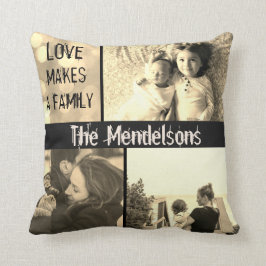 カスタムな愛は家族写真のコラージュを作ります クッション