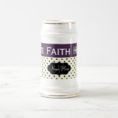 カスタムな愛信頼の希望のAcaiのバイオレットの水玉模様 ビールジョッキ (中央)