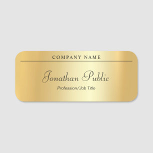 カスタムな手書きの原稿のエレガントな魅力の金ゴールド 名札