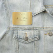 カスタムな手書きの原稿のモダンでエレガントな金ゴールド 名札 (インサイチュ)