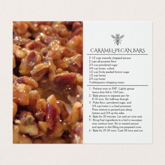 カスタムな手製のカラメルペカンは蜂蜜のラベルを禁止します 名刺 (内部フラット)