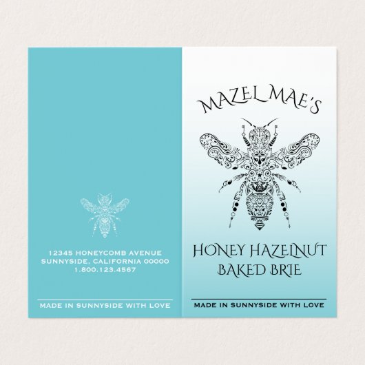 カスタムな手製の蜂蜜のヘイゼルナッツの焼いたなブリーレシピ 名刺 (外部フラット)