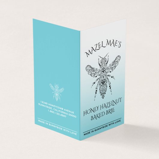 カスタムな手製の蜂蜜のヘイゼルナッツの焼いたなブリーレシピ 名刺 (外部)