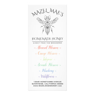 カスタムな手製の蜂蜜 ラックカード