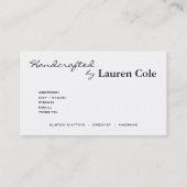 カスタムな技術によって手作りされるはっきりしたでグランジなカール 名刺 (裏面)