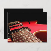 カスタムな招待-赤いエレキギター 招待状 (正面/裏面)