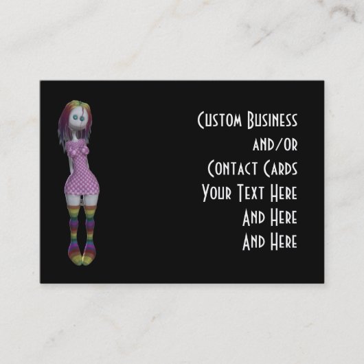 カスタムな接触は虹の毛3D Bongaの人形を梳きます コーリングカード (正面)