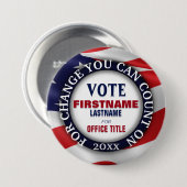 カスタムな政治ボタン米国の旗 缶バッジ (正面&裏面)