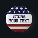 カスタムな政治家候補米国の選挙のための投票 缶バッジ<br><div class="desc">この愛国心が強い赤く、白くおよび青、星条旗ボタンを持つあなたの政治家候補のためのあなたのサポートを示して下さい。  あなた自身の候補者に名前を変えることができます。  地元の人、国家および国政選挙のために完成して下さい。</div>