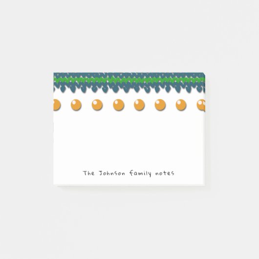 カスタムな文字および色の季節的な家族のノート ポストイット (正面)
