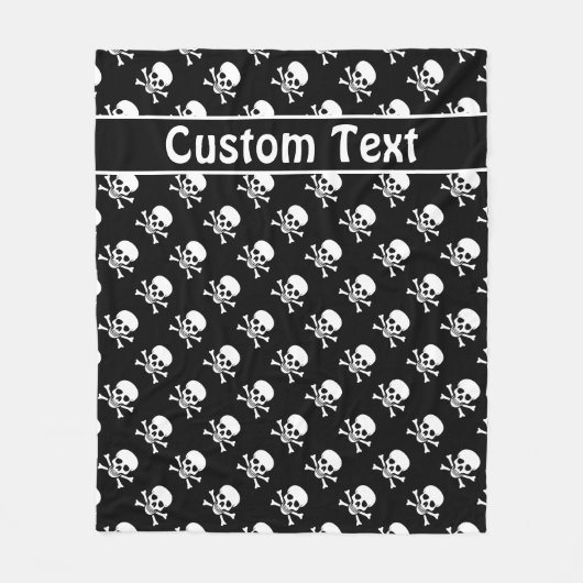 カスタムな文字が付いているどくろ印毛布 フリースブランケット (正面)