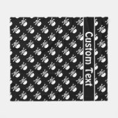 カスタムな文字が付いているどくろ印毛布 フリースブランケット (正面(横))