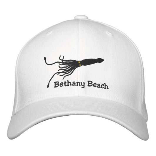 カスタムな文字が付いている刺繍されたイカの帽子 刺繍入りキャップ (正面)